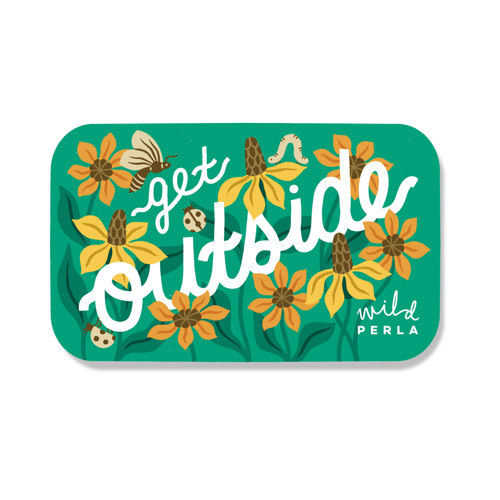Get Outside Floral Die Cut Sticker