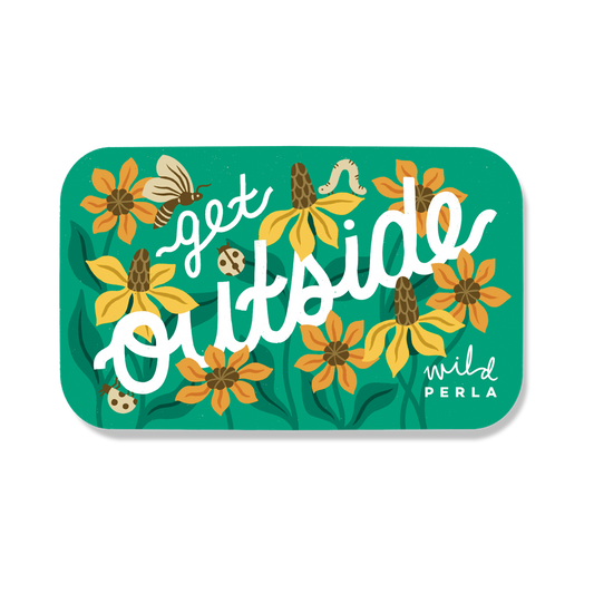 Get Outside Floral Die Cut Sticker