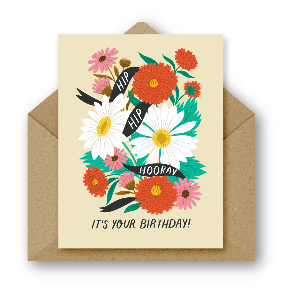 Hip Hip Hooray Birthday Greeting Card