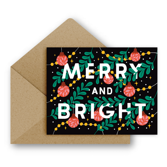 Merry And Bright Holiday Greeting Card