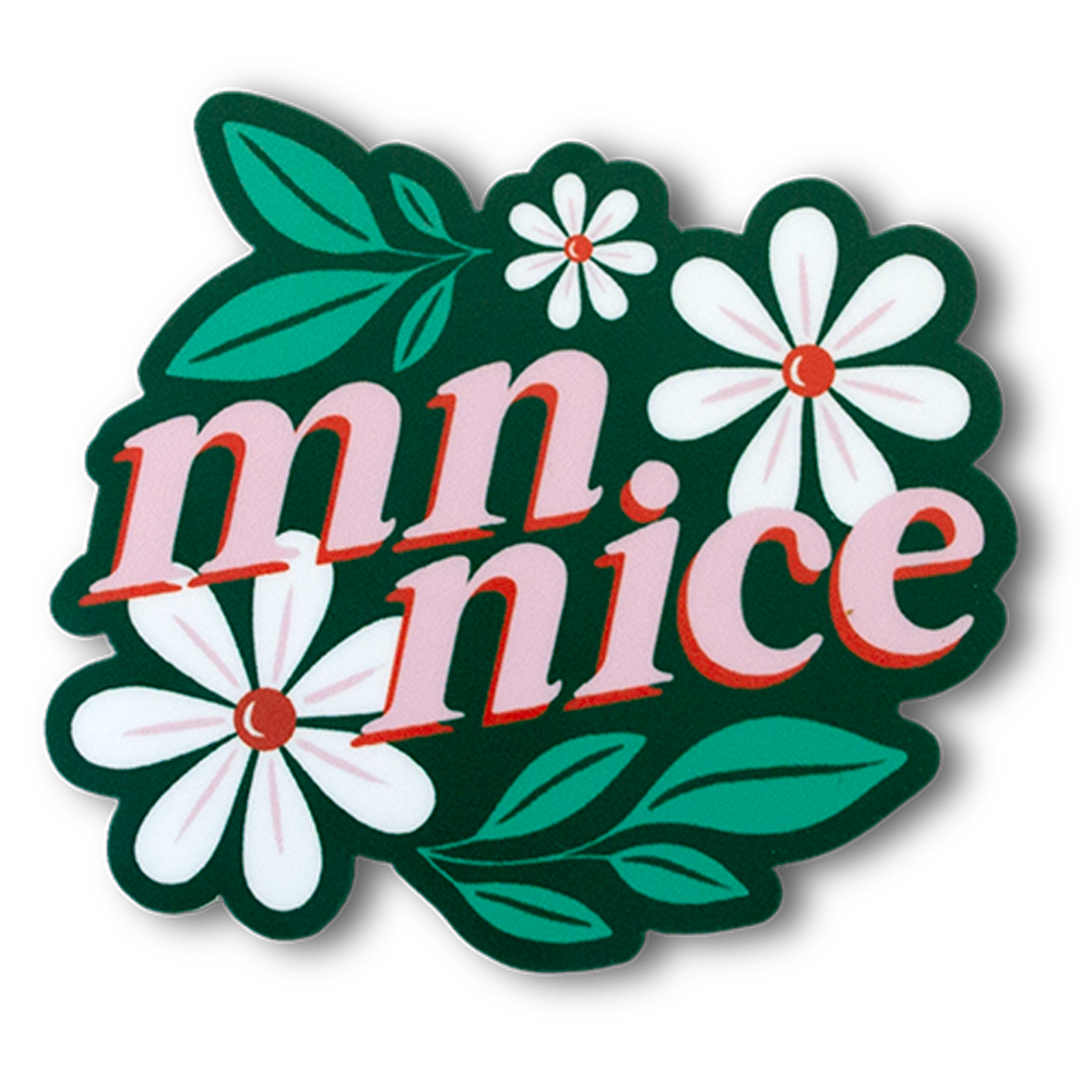 Minnesota Nice Die Cut Vinyl Floral Sticker
