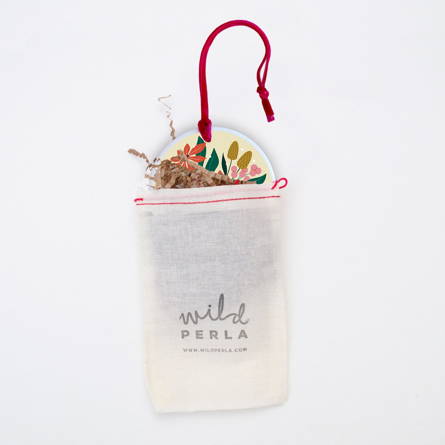 Ceramic Holiday Poinsettia Ornament