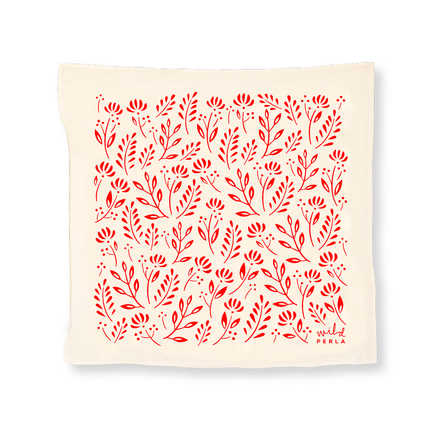 Red Scandinavian Flour Sack Tea Towel