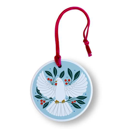 Ceramic Holiday Dove Ornament