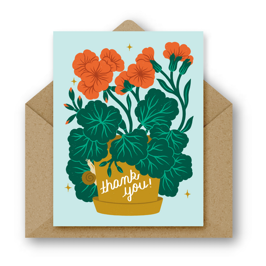 Thank You Geranium Greeting Card